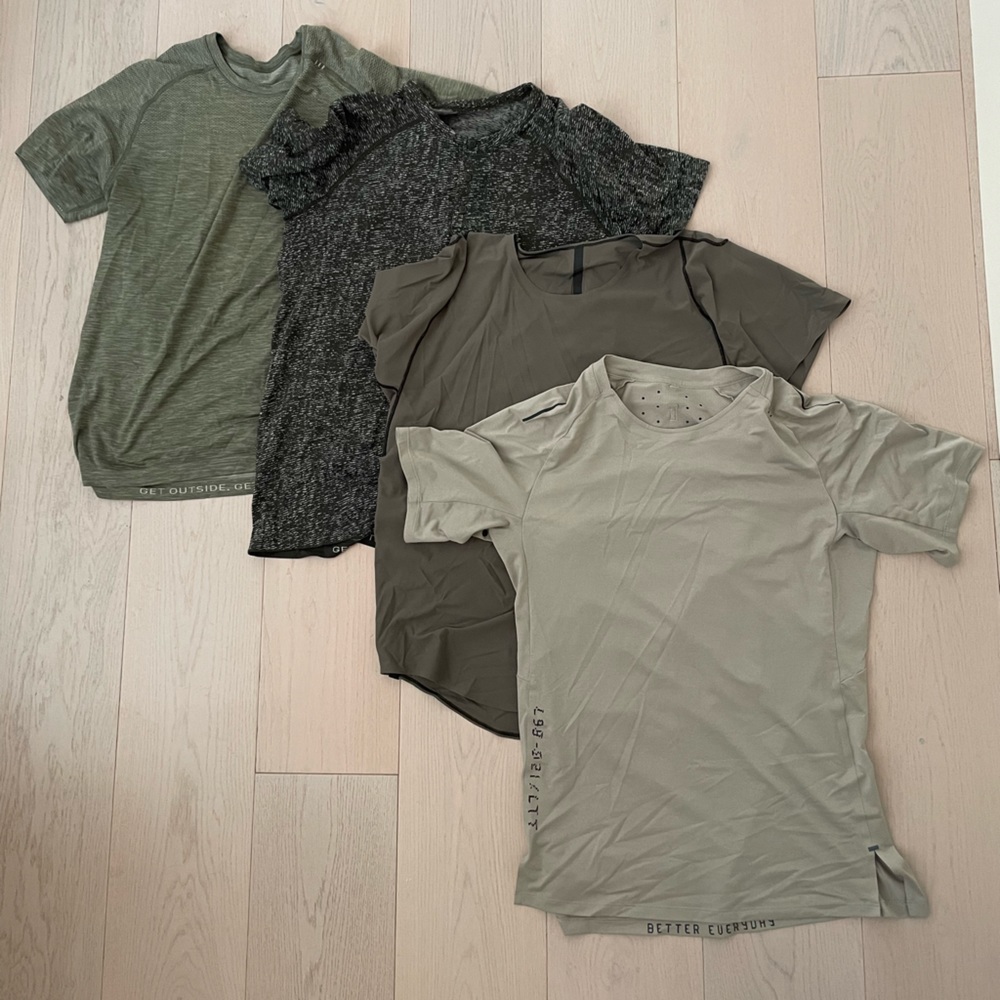 (4 Pack) medium lulu lemon shirts